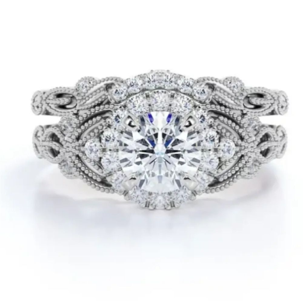 Elegant diamond stack wedding Ring sz 6